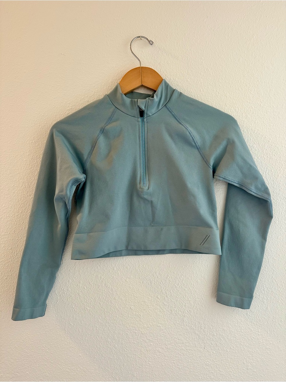 Tala Aster Cropped Quarter-Zip Pullover in Sky